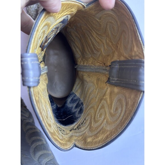 VINTAGE TONY LAMA GOLD LABEL PYTHON SNAKESKIN RARE WESTERN BOOTS 9.5 D - Picture 11 of 16